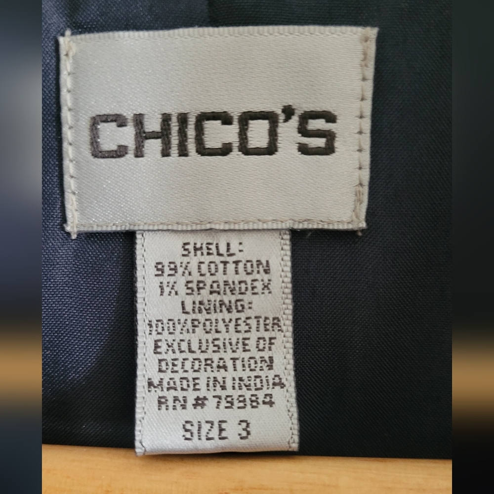 Chico's embellished sequin and embroidered denim blazer style jacket Women's XL - Picture 6 of 11